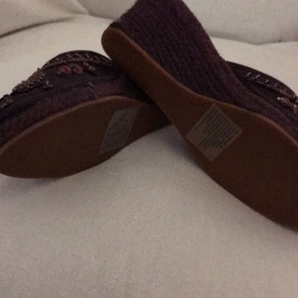 Mauve Mule Wedge heeled Sequin/Beaded size 7 - Picture 3 of 4